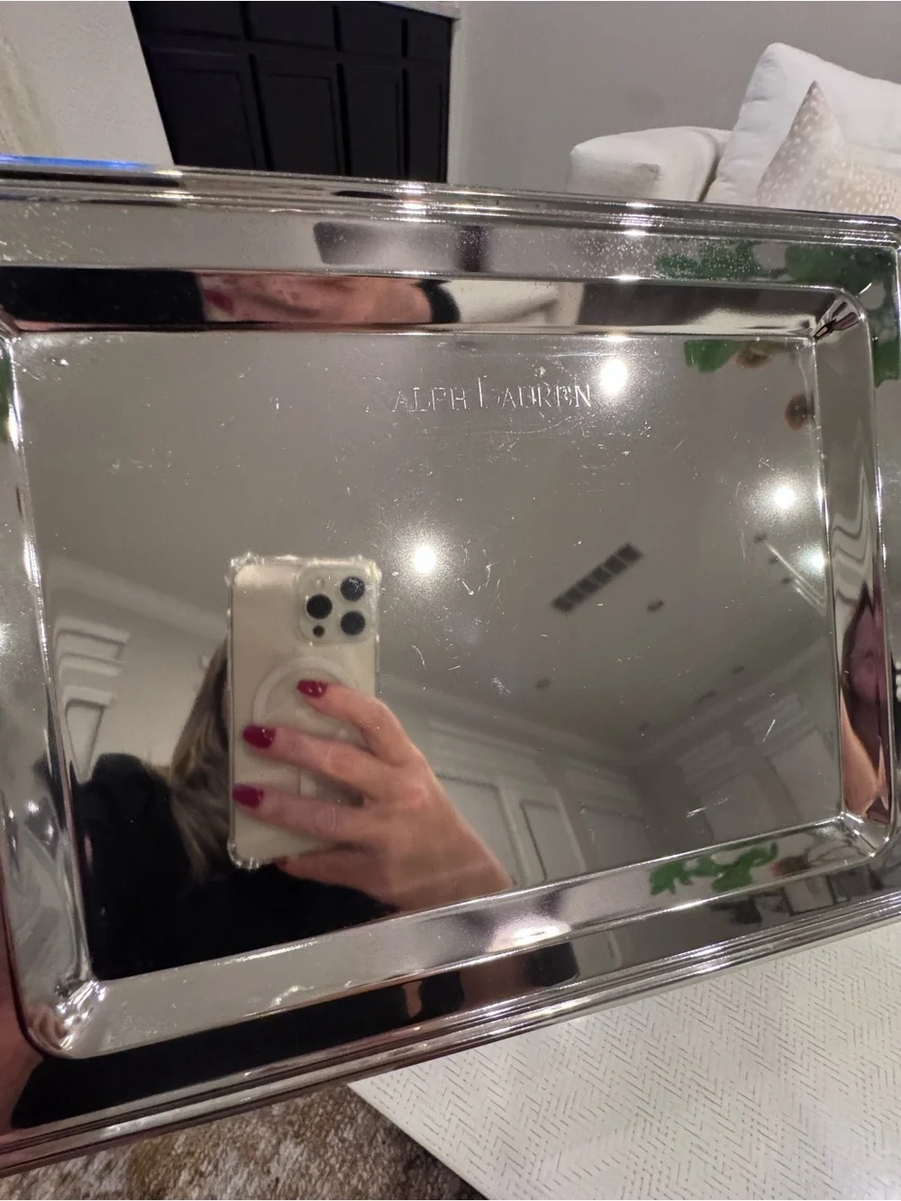 Ralph Lauren Polished Silver Rectangular Vanity Tray
